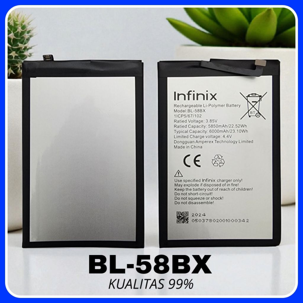 batu batre battery bl 58bx infinix hot 9 play / hot 10 play / hot 11 play / hot 10s