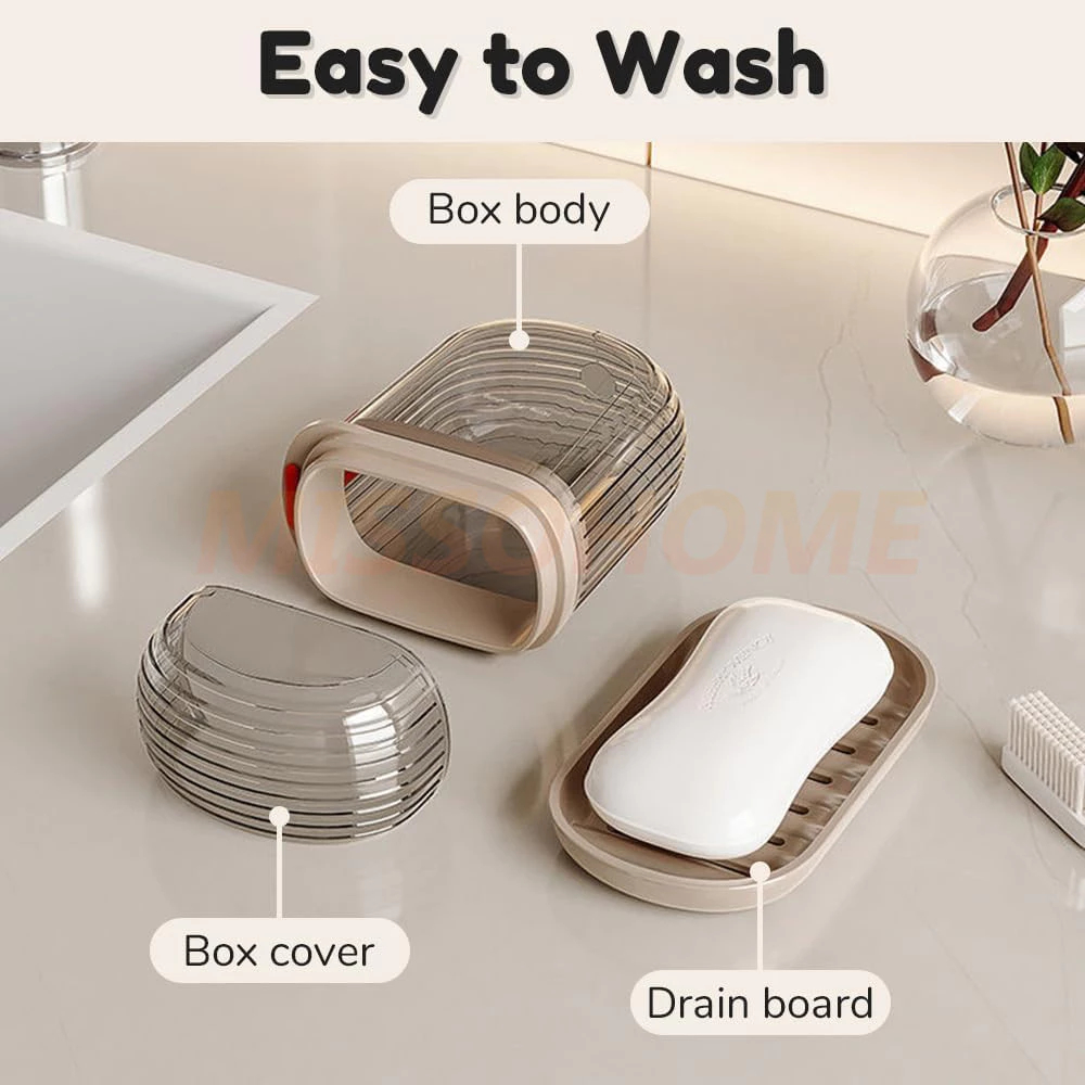 Tempat Sabun Batang Travel Kit Anti Tumpah Transparan