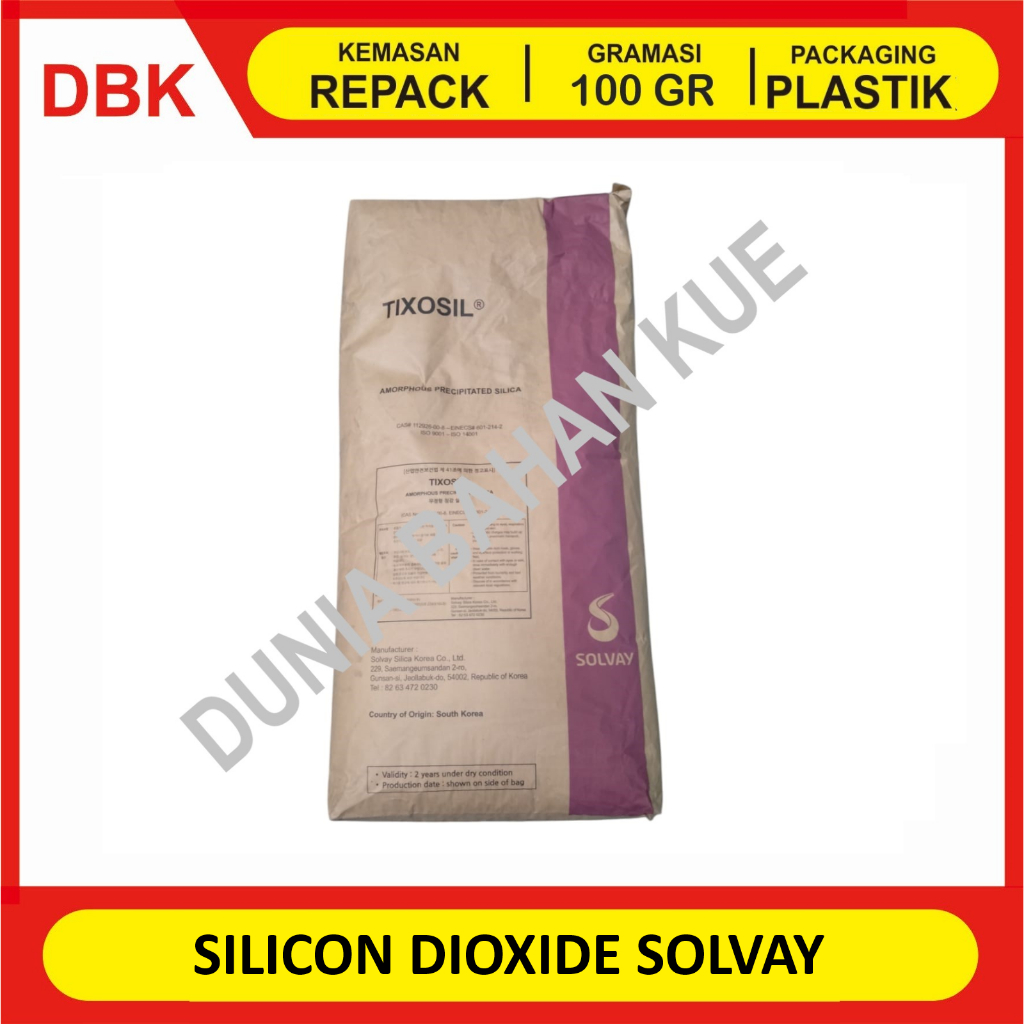 

SILICON DIOXIDE SOLVAY FOOD GRADE / SIO2 / ANTI CAKING / ANTI KEMPAL - REPACK 100 GR