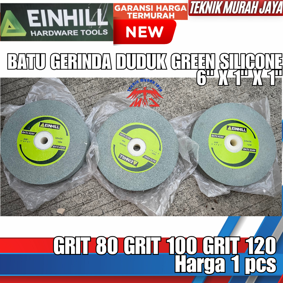 EINHILL Batu Gerinda Duduk 6" Hijau Green Silicone Grinding Wheel 6 INCH BATU ASAH POLES AKIK PERMAT