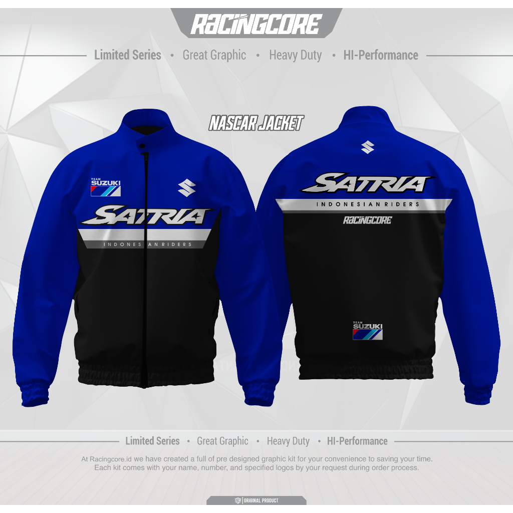 JAKET SUZUKI JAKET BOMBER SATRIA FU GSX JAKET PRIA BAHAN TASLAN WP UNISEKS