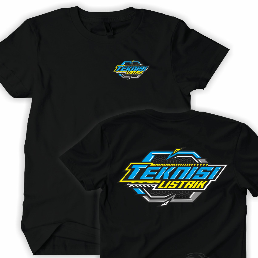 Kaos TEKNISI LISTRIK Baju Kerja Tukang Jasa Pasang Instalasi Katun Combed 30s