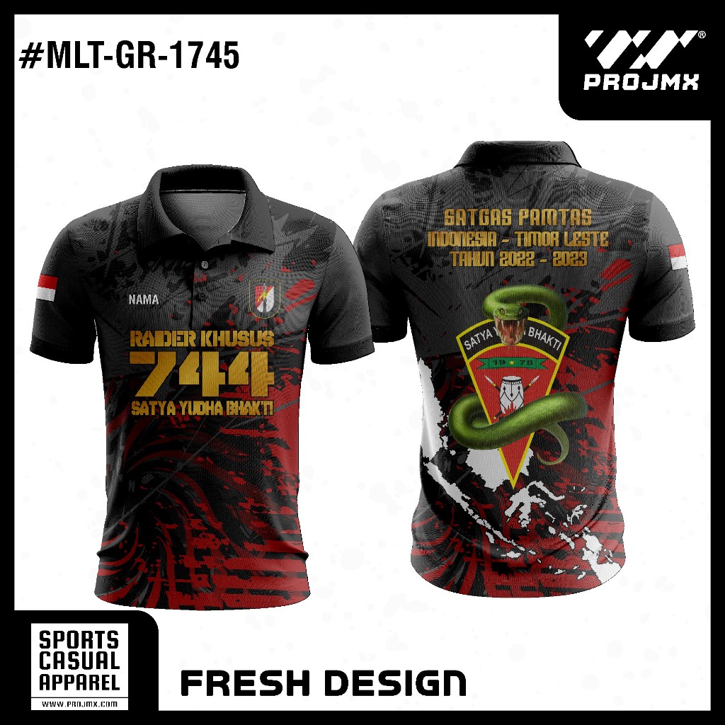 PROJMX - KAOS JERSEY SATGAS  PAMTAS INDONESIA - TIMOR LESTE  TAHUN 2022-2023 TERBARU 
