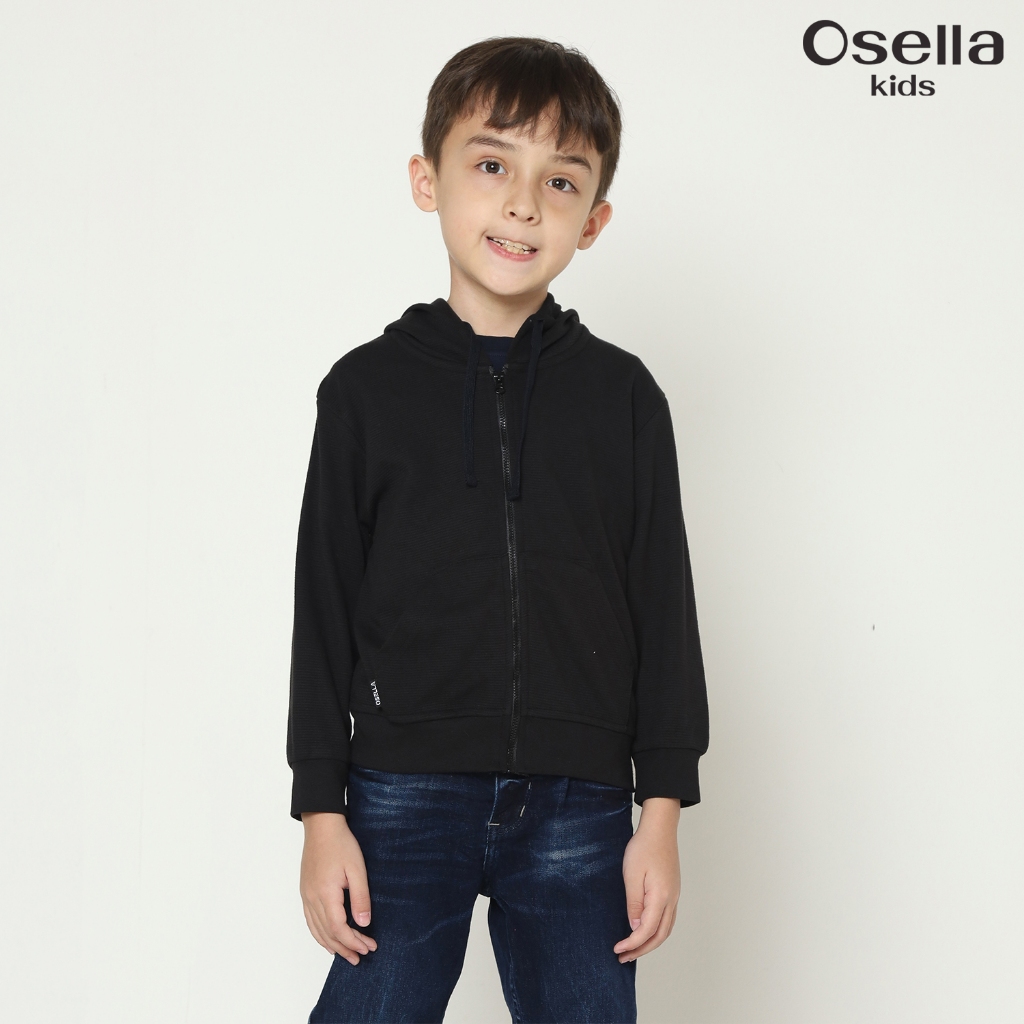 Osella Kids Basic Hoodie Jacket 32625001 | Jaket Basic Lengan Panjang Anak Laki Laki