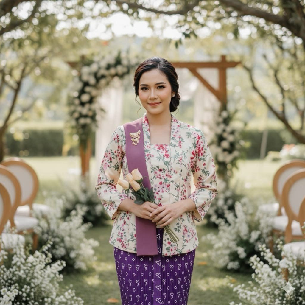 Kebaya Cherry Blossom Putih BW Gading Bridesmaids Modern Adat Jawa