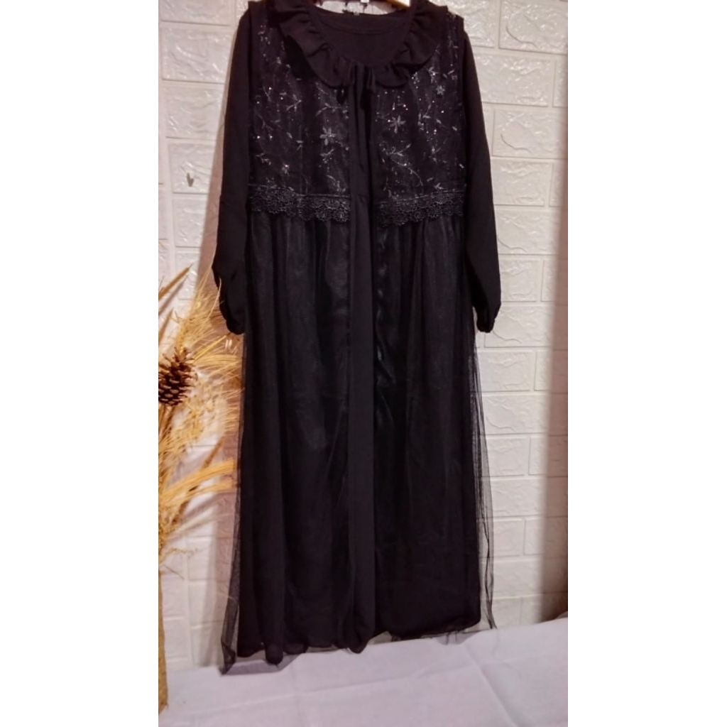 Nadine dress kids//Dress pesta anak perempuan//Dress anak set outer dan hijab