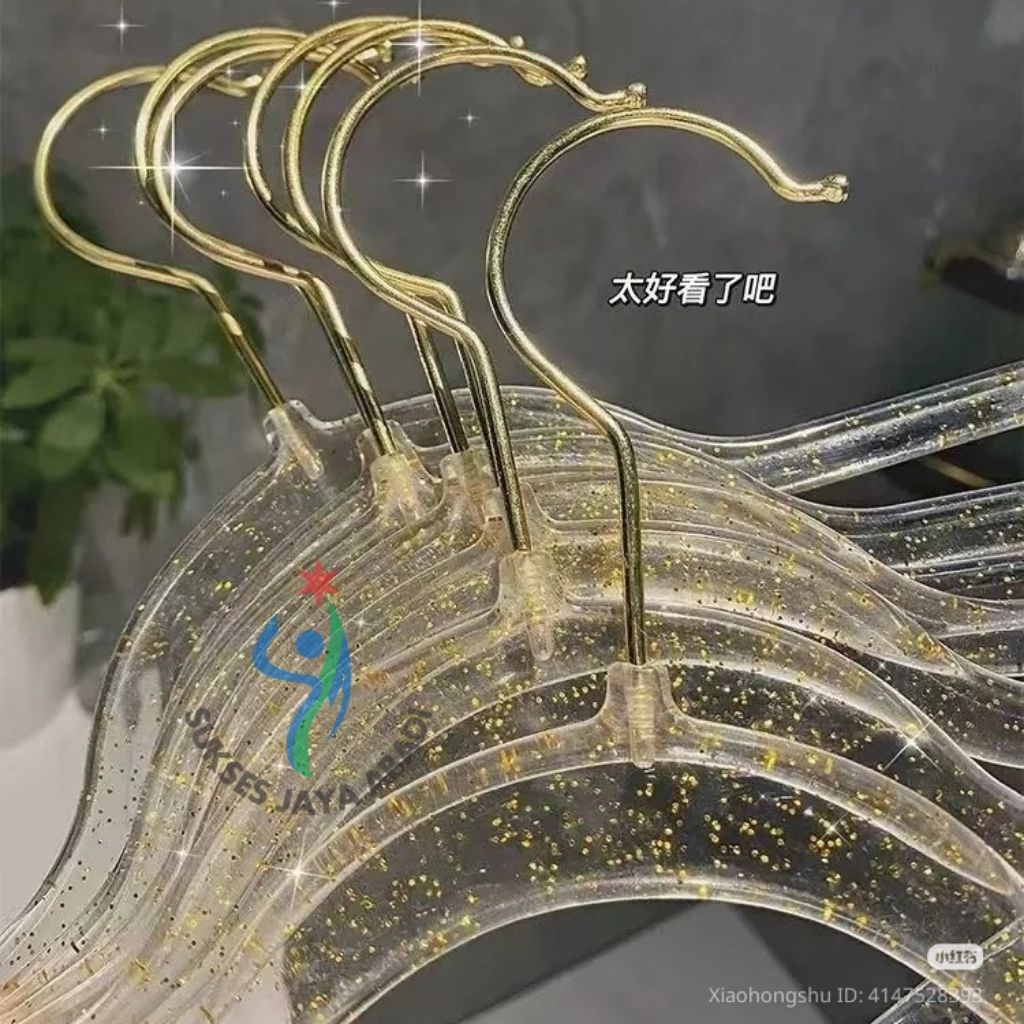 Hanger Glitter Gold Silver / Hanger Import / Hanger Plastik / Hanger Estetik Gold Silver / Hanger Me