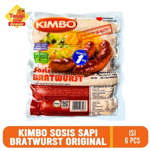 Kimbo Sosis Sapi Bratwurst Original Jumbo Isi 6 Pcs
