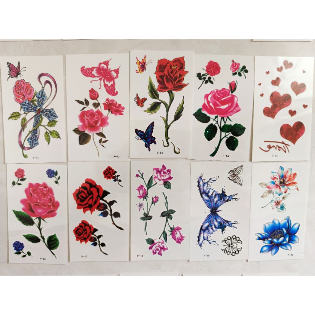 Tatto temporer seri kecil P BUNGA random tidak bisa pilih sticker tatto sementara tatto temporary