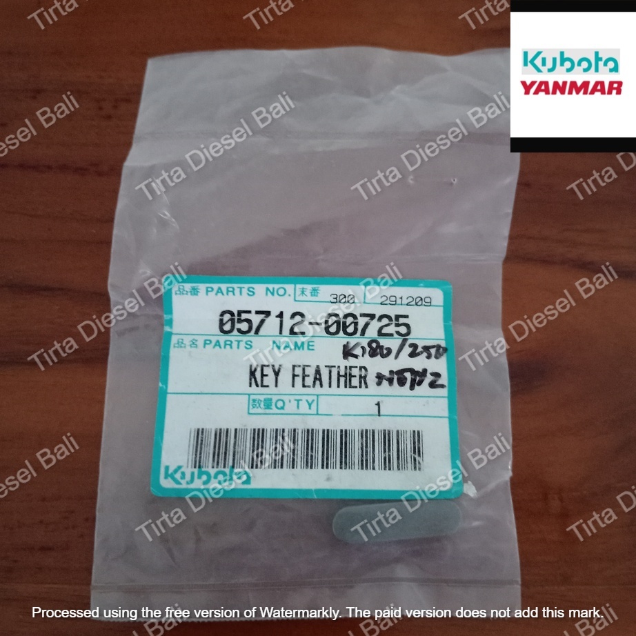 KUBOTA KEY GEAR CRANK SHAFT SPI GIR GIGI KRUK AS  RD 160 / KND / ER  180 - 190 - 220 - 250 - 315 057