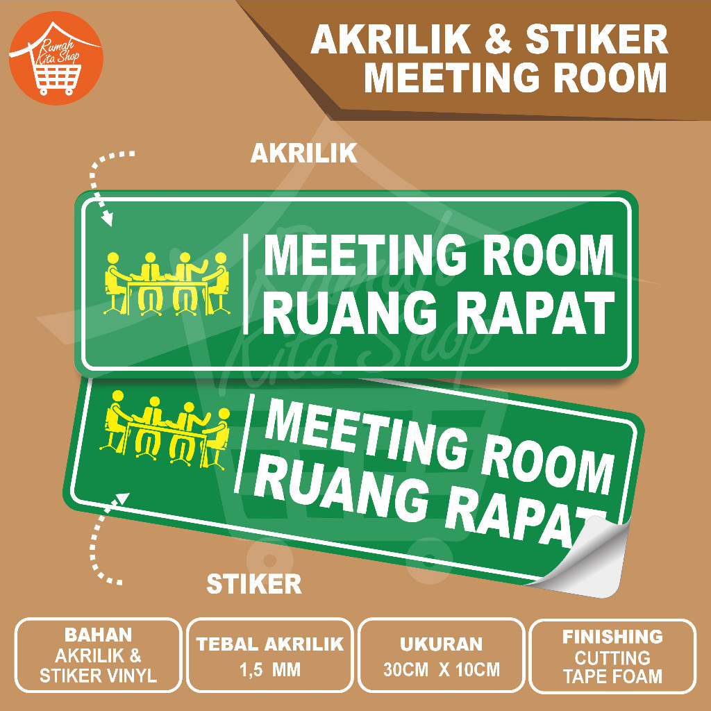 AKRILIK &  STIKER MEETING ROOM / RUANG RAPAT