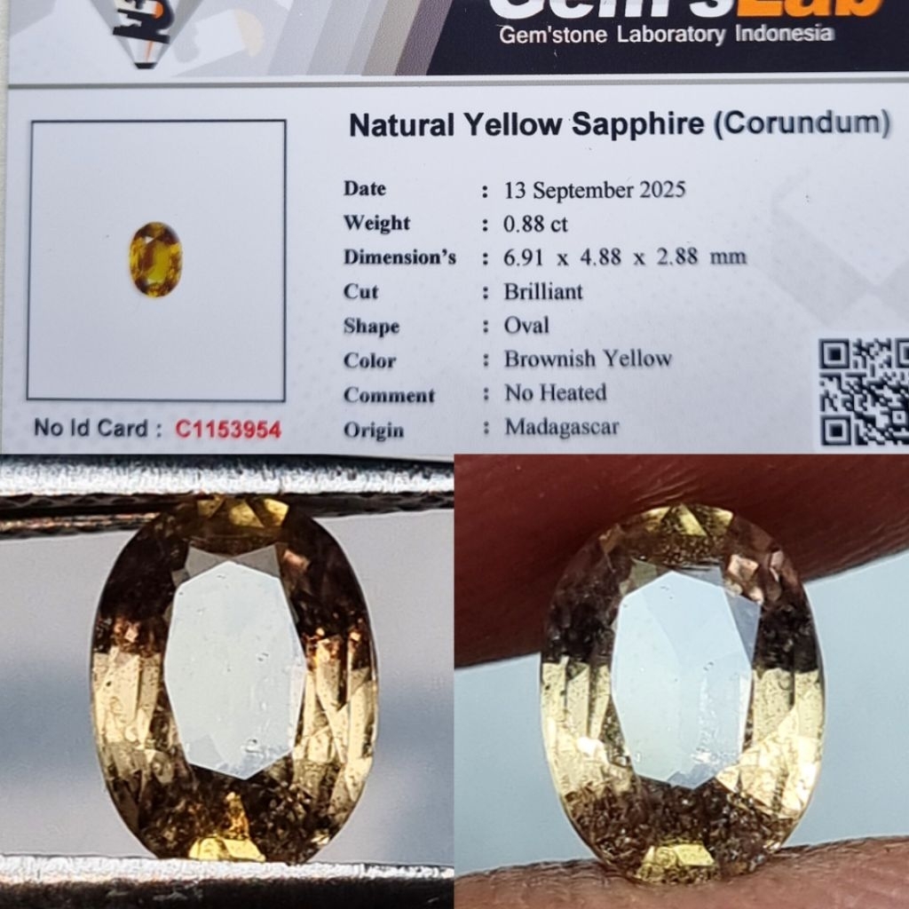 Hot item Nice Color Natural Yellow Sapphire 0.88 Crt No Heated Tanzania