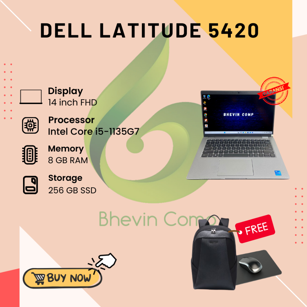 DELL LATITUDE 5420 INTEL CORE i5-1135G7 RAM 8GB SSD 256GB