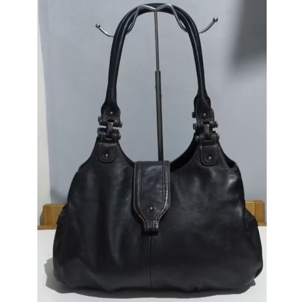 Colorado cow hide leather tote bag black