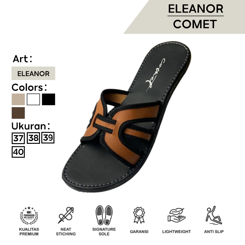 ELEANOR Comet Sandal Wanita Flat Kokop Terbaru Sandal Wanita Kekinian