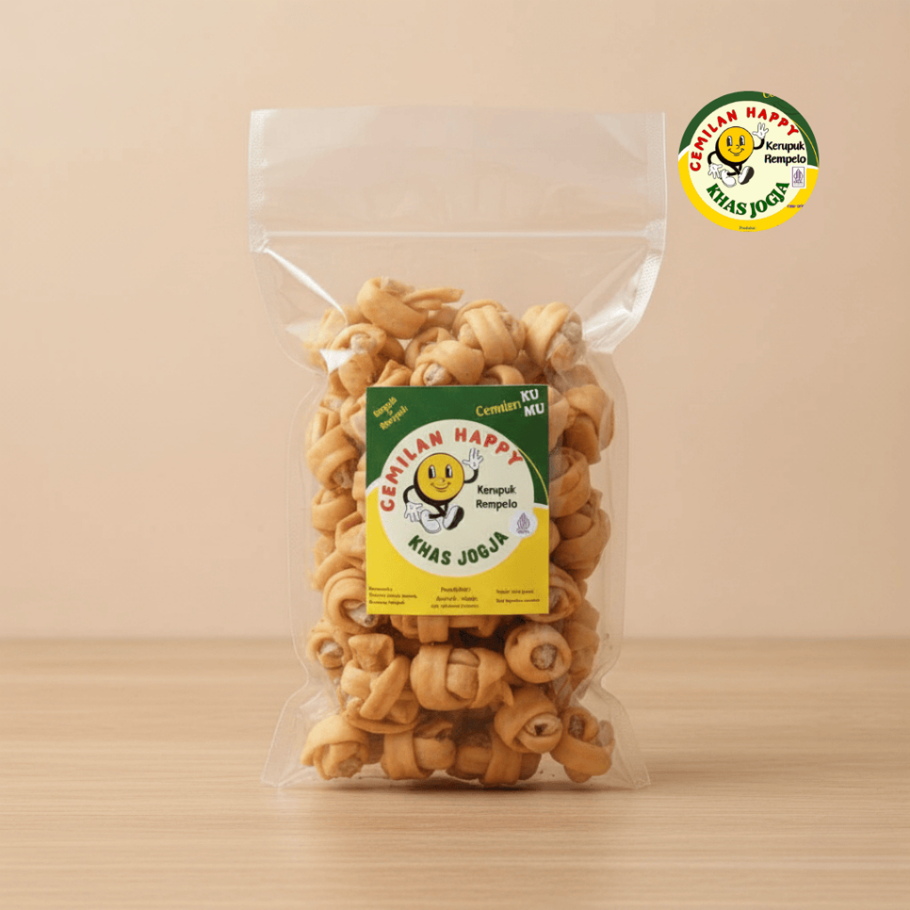 Cemilan Happy Kerupuk Rempelo Rambak Khas Jogja Gurih Renyah 250gr