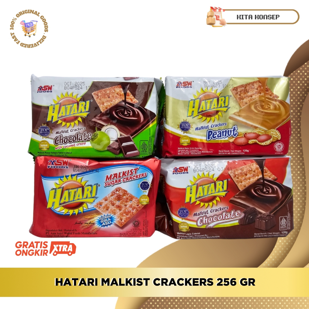 HATARI MALKIST CRACKERS 256 GR ORIGINAL SUGAR CHOCOLATE