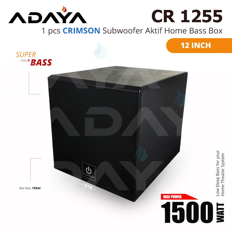SUBWOOFER AKTIF CRIMSON CR - 1255 A SPEAKER 12 Inch SUPER BASS Home Theater Karaoke Bass Box