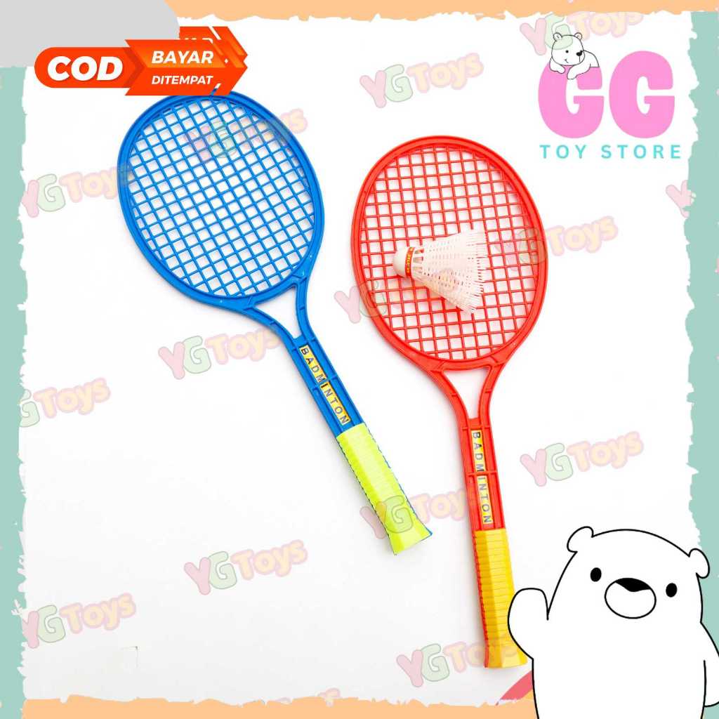 GGToys Mainan olahraga Bulutangkis Raket  Anak Plastik Isi 2 Raket Badminton permainan outdoor