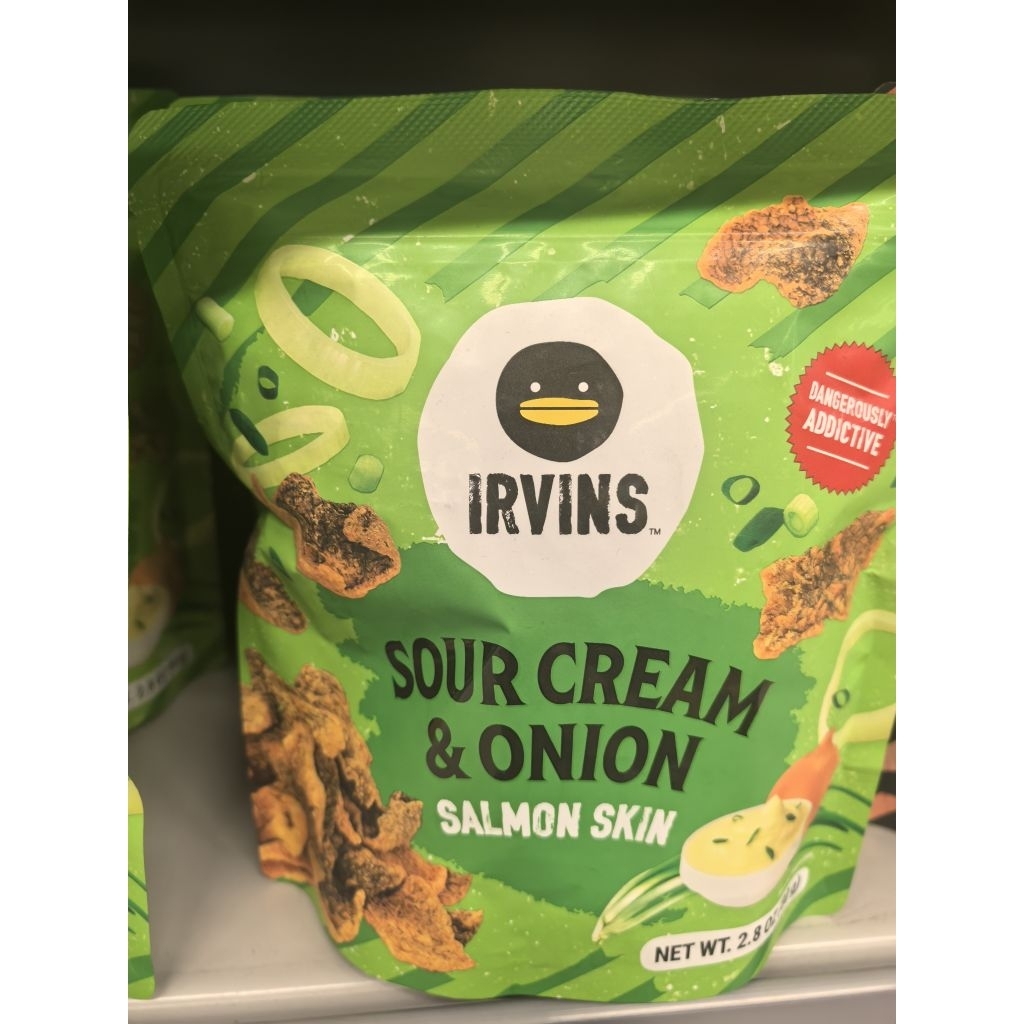 IRVINS SALMON SKIN. IRVINS SOUR CREAM & UNION SALMON SKIN. IRVINS SPICY SALTED EGG SALMON SKIN.
