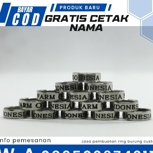 RING BURUNG BAJA KETOK SLIM 22 | CUSTOM CETAK NAMA | MERPATI | NURI DLL