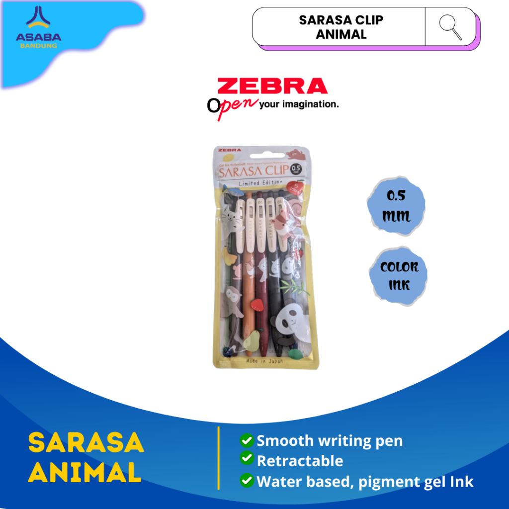 Asaba Bandung - Sarasa Clip 0.5mm Animal Limited Edition / Sarasa Limited / Sarasa Gel Pen