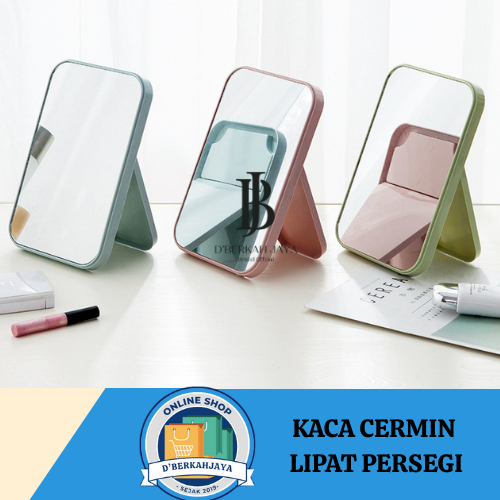 D'BERKAHJAYA - Kaca Rias / Cermin Lipat Persegi / Cermin Kaca Persegi Wanita Wajah / Cermin Lipat Pe