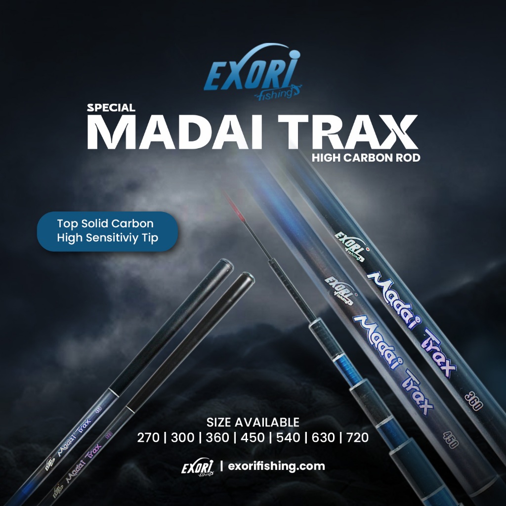Joran Tegek Exori Madai Trax 270 s/d 630 | Top Solid Carbo High Carbon | Galeri Mancing