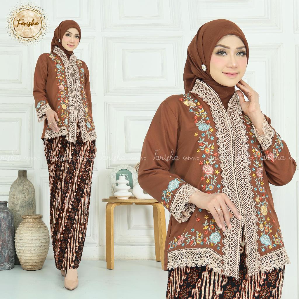 BAJU KEBAYA WANITA DEWASA BORDIR RENDA
