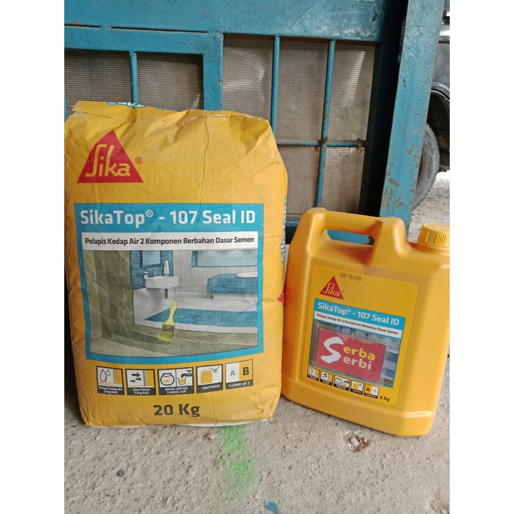 (/SET 20KG+5LTR SIKA TOP 107) Semen+cairan anti bocor waterproffing
