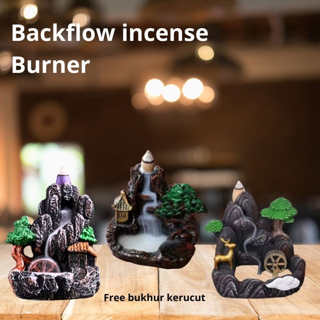 tempat dupa estetik air terjun pembakaran dupa asap kebawah