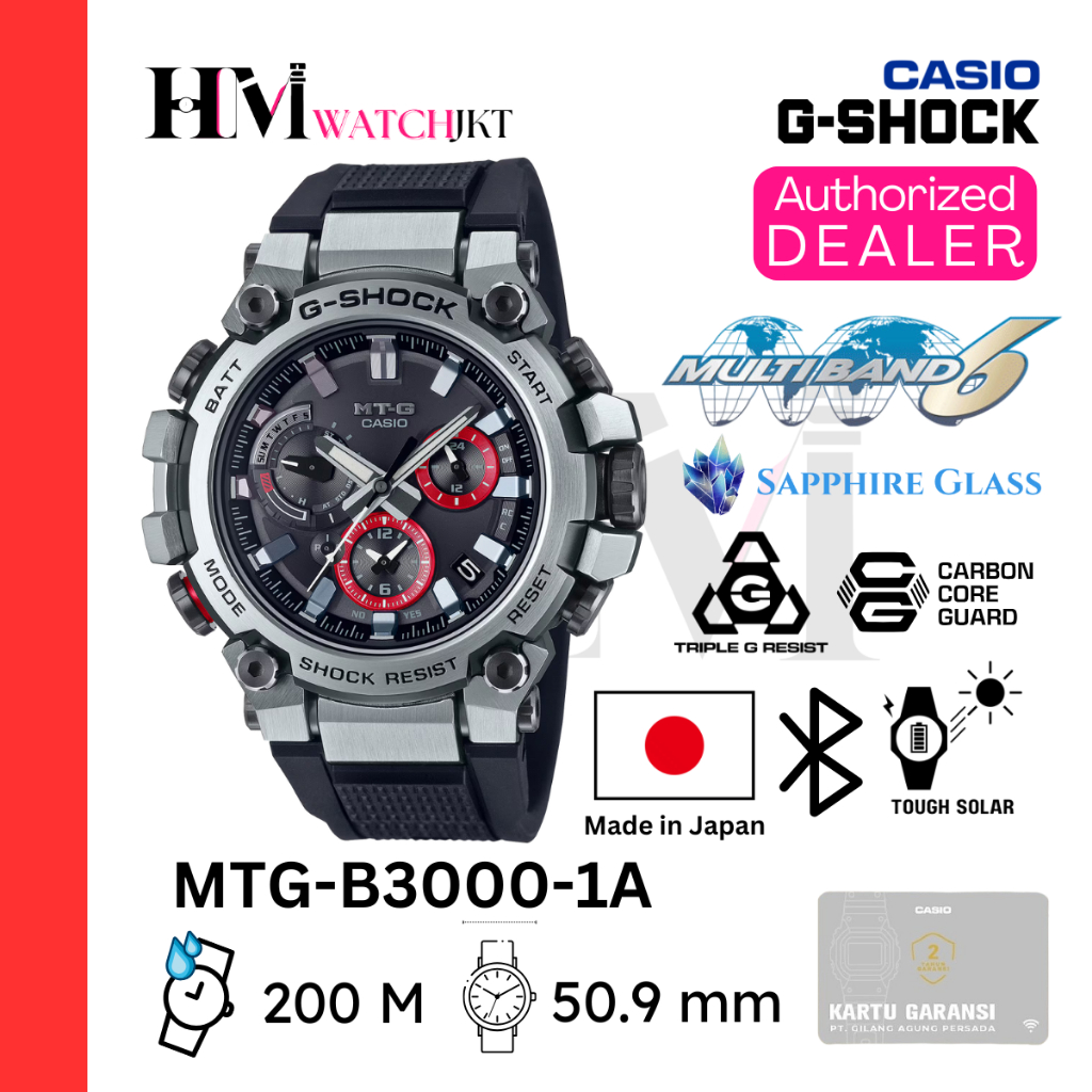 CASIO G-SHOCK MTG-B3000-1ADR Jam Tangan Pria Original Analog Antiair MTG-B3000-1A