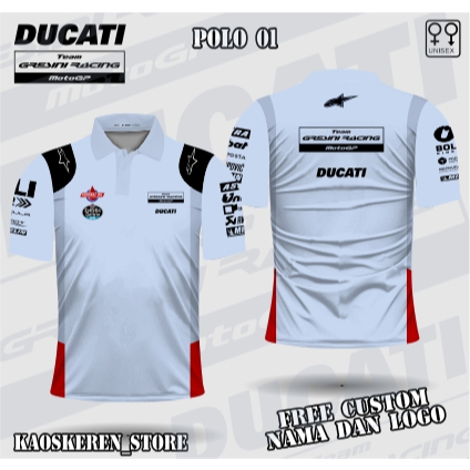 jersey motogp ducati kerah polo baju motogp gresini racing kaos ducati