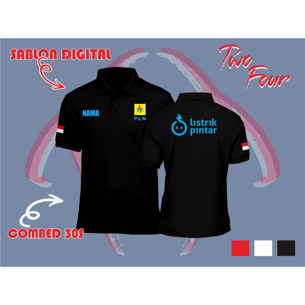 POLO SHIRT PLN LISTRIK PINTAR - KAOS PLN LISTRIK PINTAR - BAJU KERAH PLN LISTRIK PINTAR BISA REQUEST