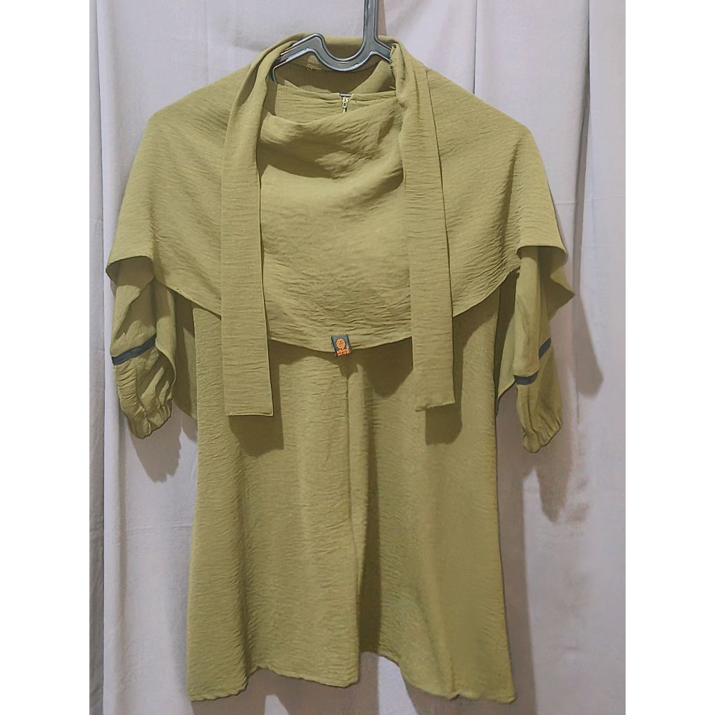 Preloved dress/gamis anak perempuan free french khimar by Elbina Hijab