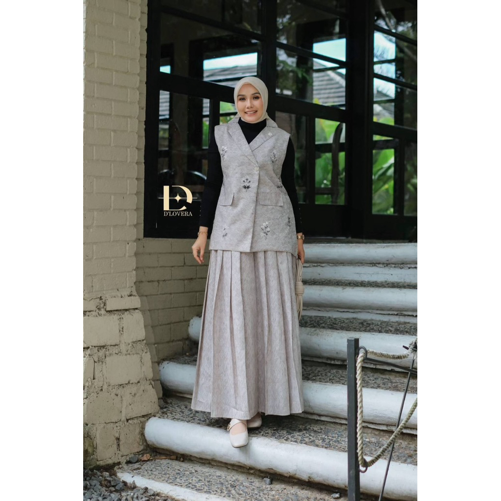 D’Lovera AMERA TEZA Baju Vest Atasan Set Rok Wanita