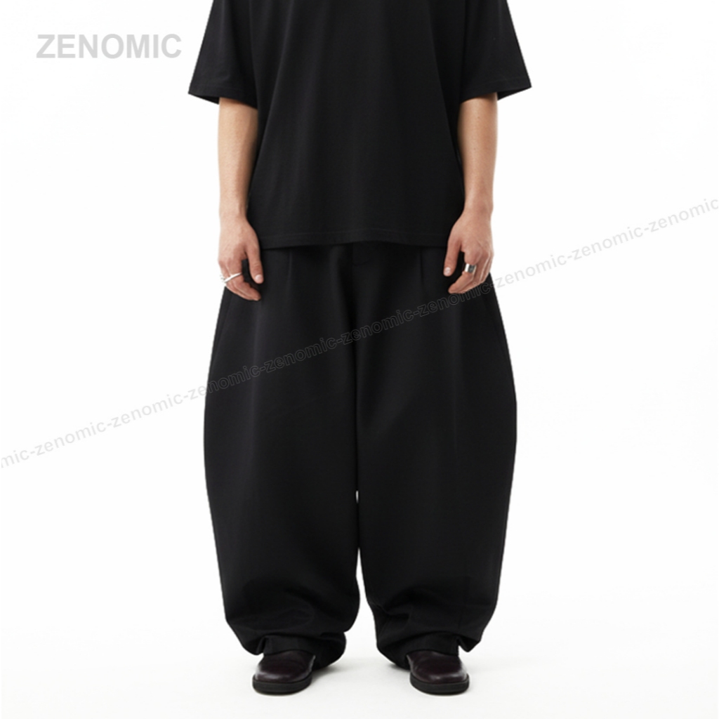 Balon Pants - Baggy Barrel Pants Oversize Pria Japan Style Black Grey Navy Long pant Unisex