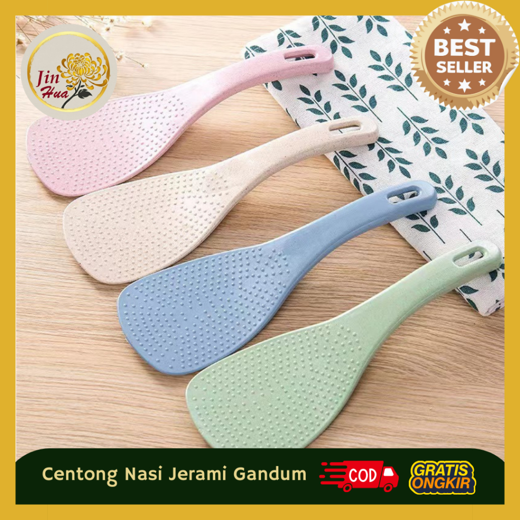 JH Centong Nasi Jerami Gandum / Sendok Nasi Bahan Jerami Gandum / Centong Nasi Plastik Jerami Gandum