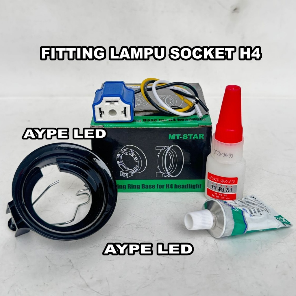 Fitting Lampu Socket H4 Paket Lengkap Tinggal Pakai Set Lengkap Soket H4