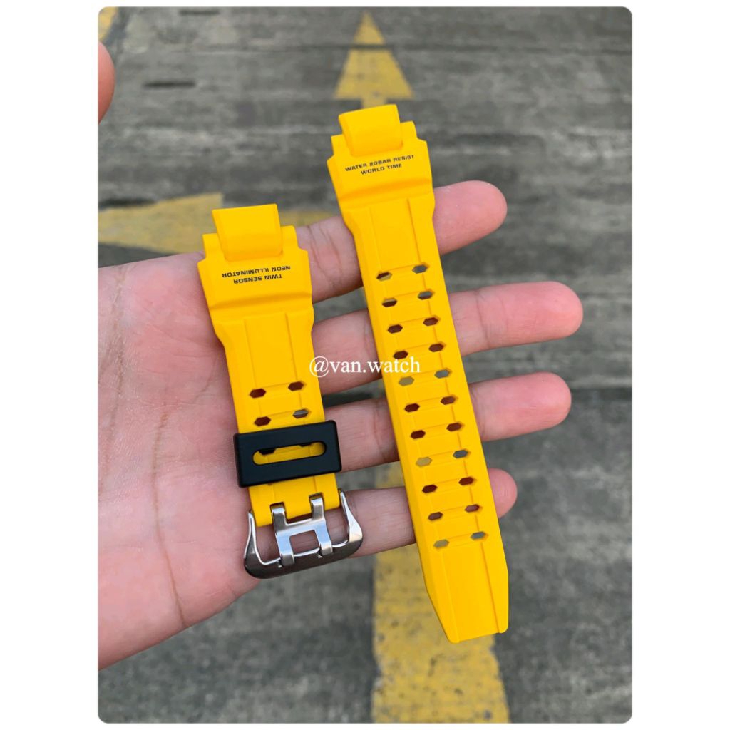 Strap CASIO G-SHOCK GA 1000-9B Fit To GA 1100 GA 1000 KUNING ORIGINAL Holder Hitam