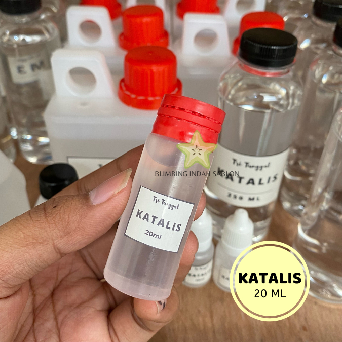 Katalis 10ml 20ml Catalis Fiber Acrylic Resin Kerajinan Bening Botol Bottle Transparan Kimia Senyawa