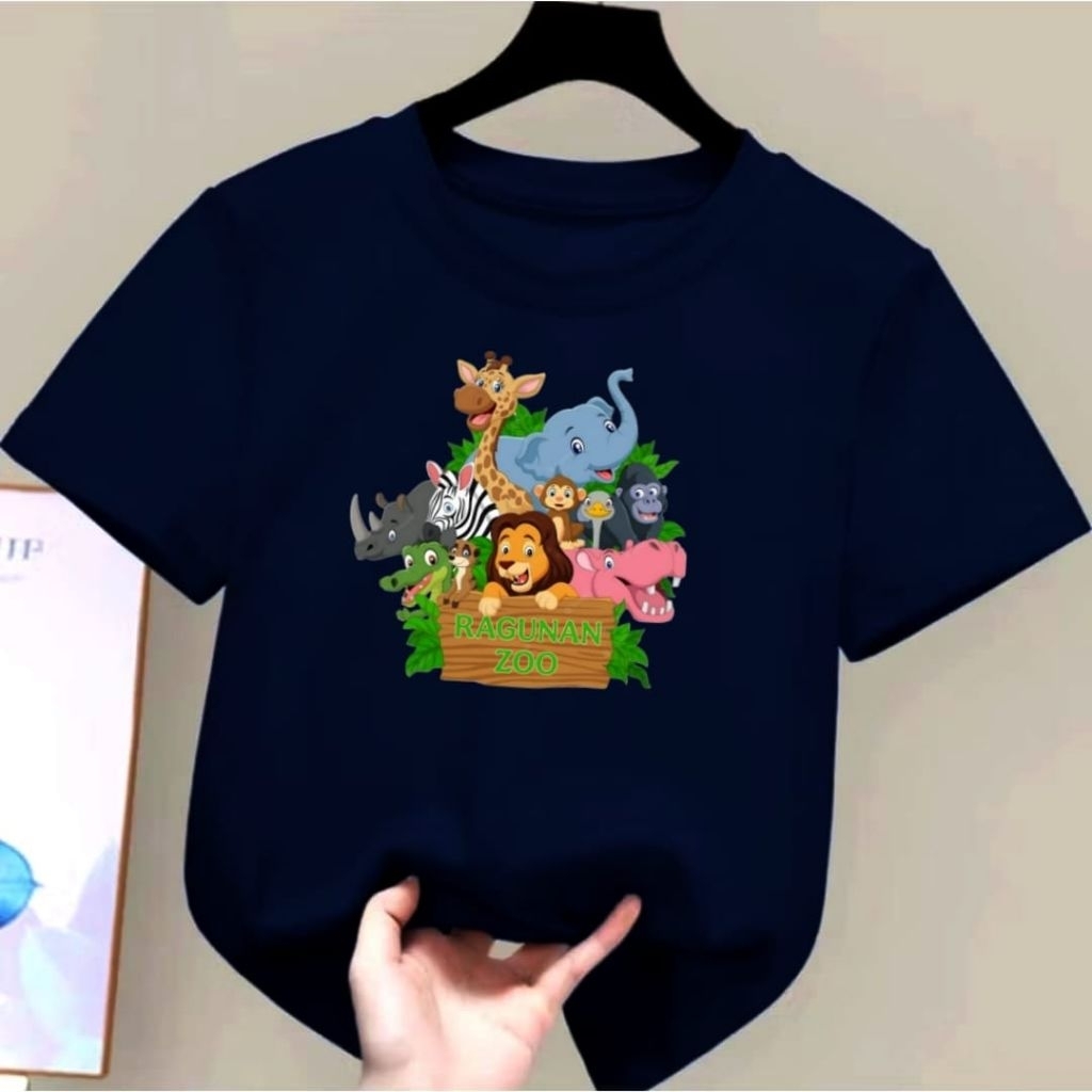 Baju kaos Atasan anak Remaja Dan Dewasa motip RAGUNAN ZOO