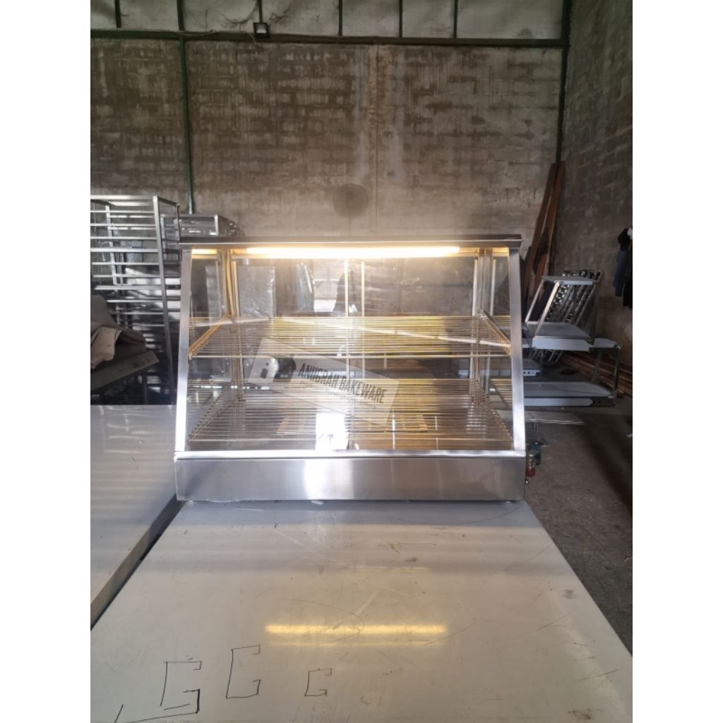 Etalase fried chicken etalase ayam geprek pemanas pakai heater