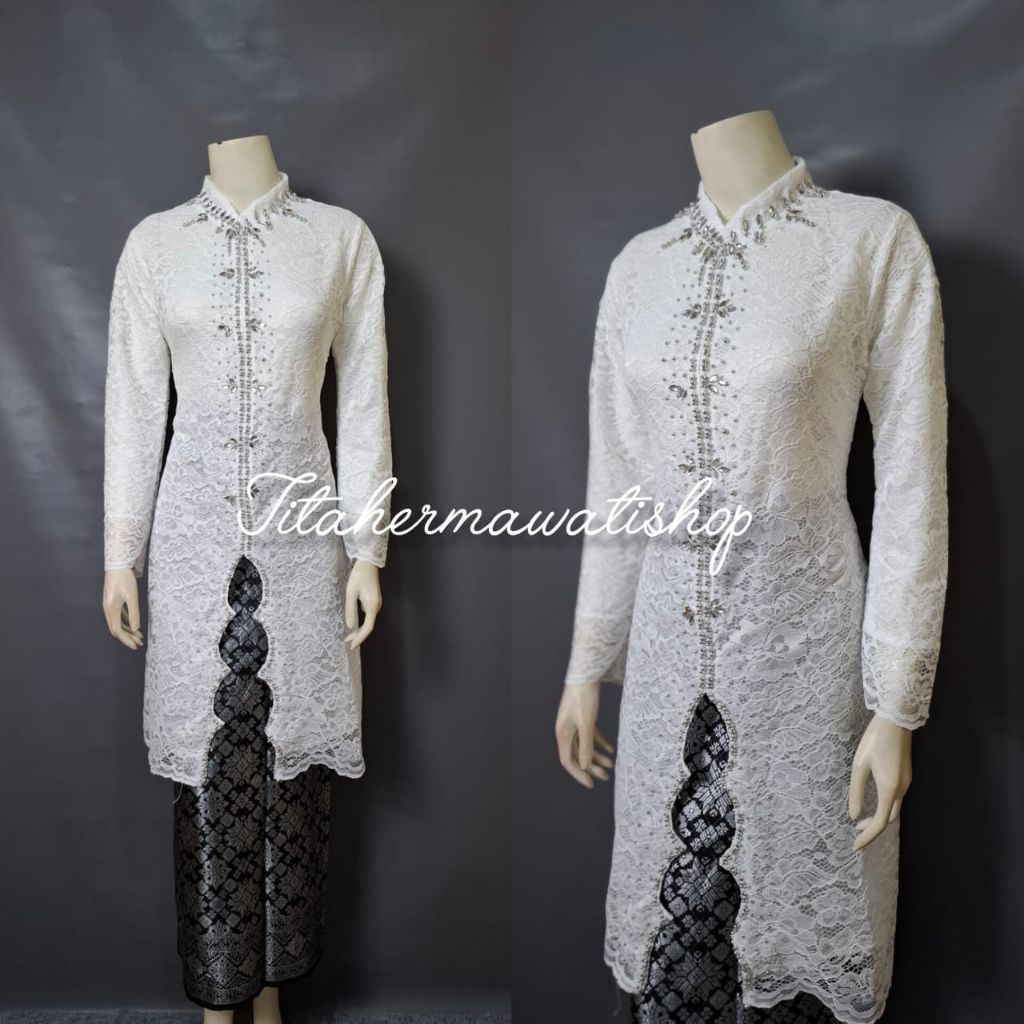 Kebaya tunik brokat model zigzag/ kebaya kekinian / kebaya brokat / kebaya pengantin/kebaya modern/ 
