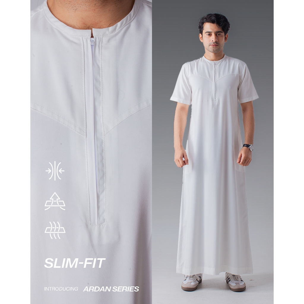 Hurim - Jubah Gamis Pria Slimfit Lengan Pendek Ardan Series