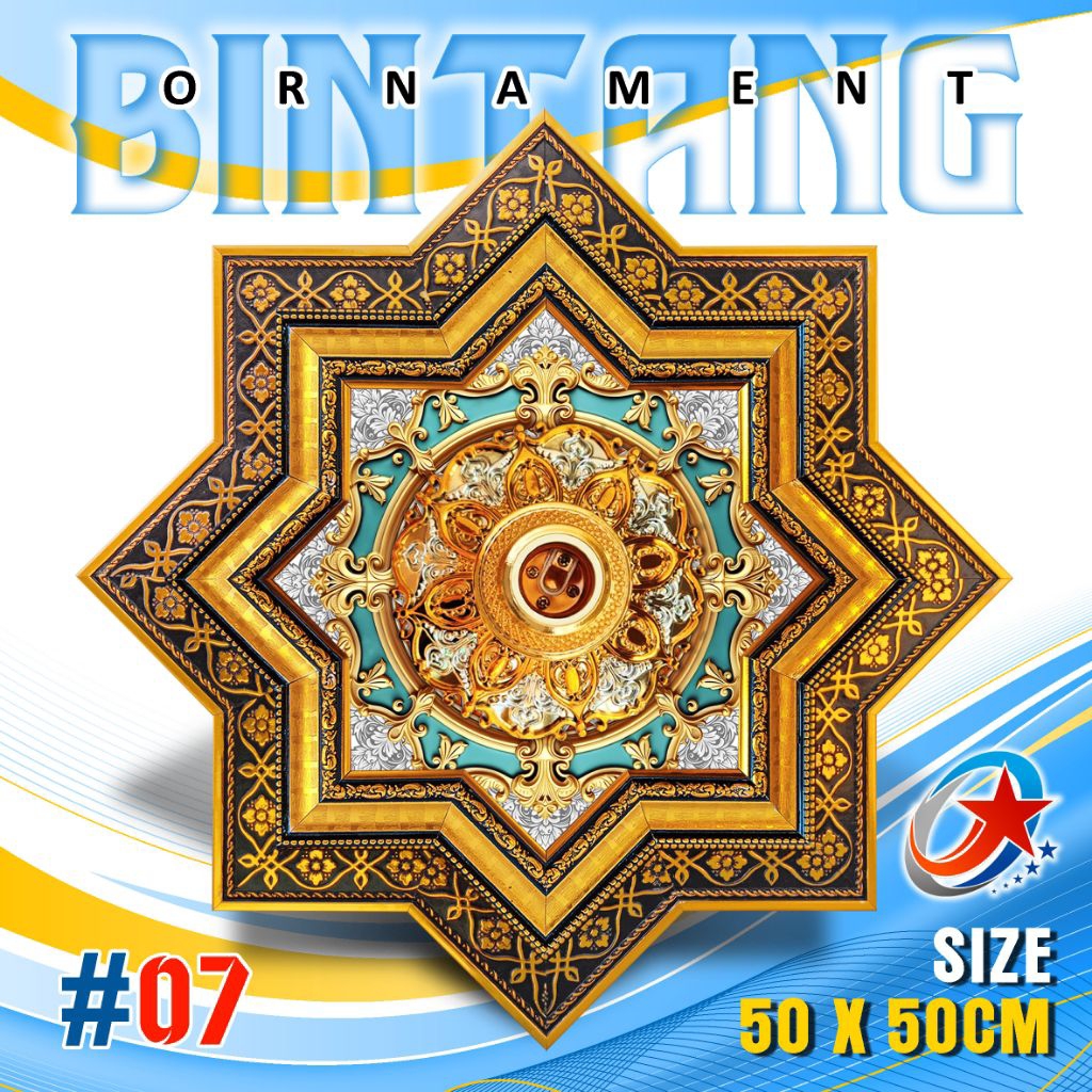 ORNAMEN LAMPU PLAFON PVC MEWAH 50X50CM DOBLE FRAME