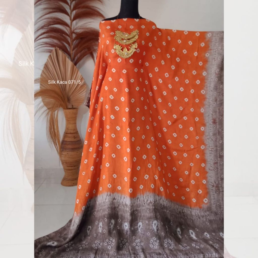Bahan Kain Jumputan Palembang Silk Premium Semi Alam 3 Meteran Dasar Batik Jemputan Couple Mewah Hit