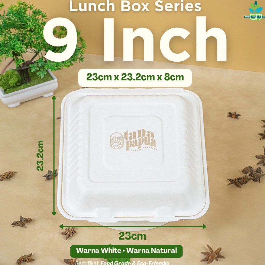 BAGASSE 9INCH Lunch Box Eco Friendly Food Box