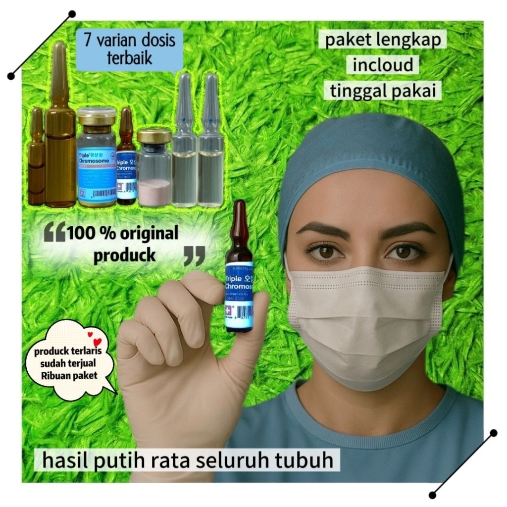 triple chromsome japan booster whitening infus /paket lengkap alkes tinggal pakai