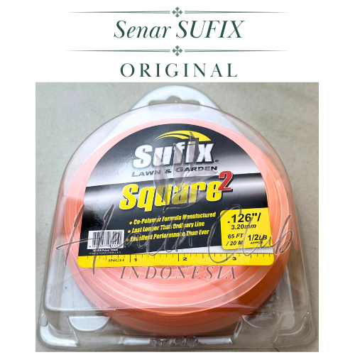 SUFIX Senar Nylon 3.2mm Mesin Potong Rumput Sufix 1 LB & 1/2 LB - Senar Nylon Mesin Potong Rumput 1L